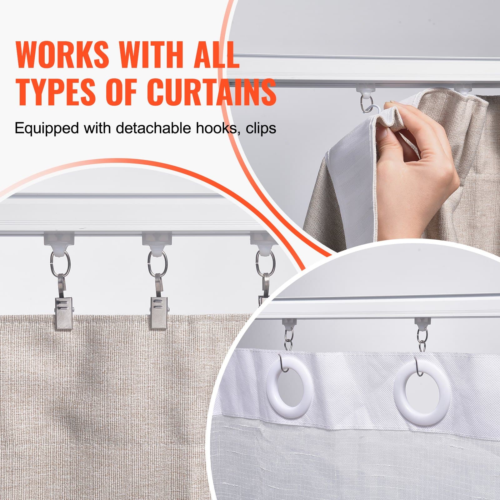 Heavy-Duty, Silent Aluminium Curtain Track for All Curtain Types - image 5
