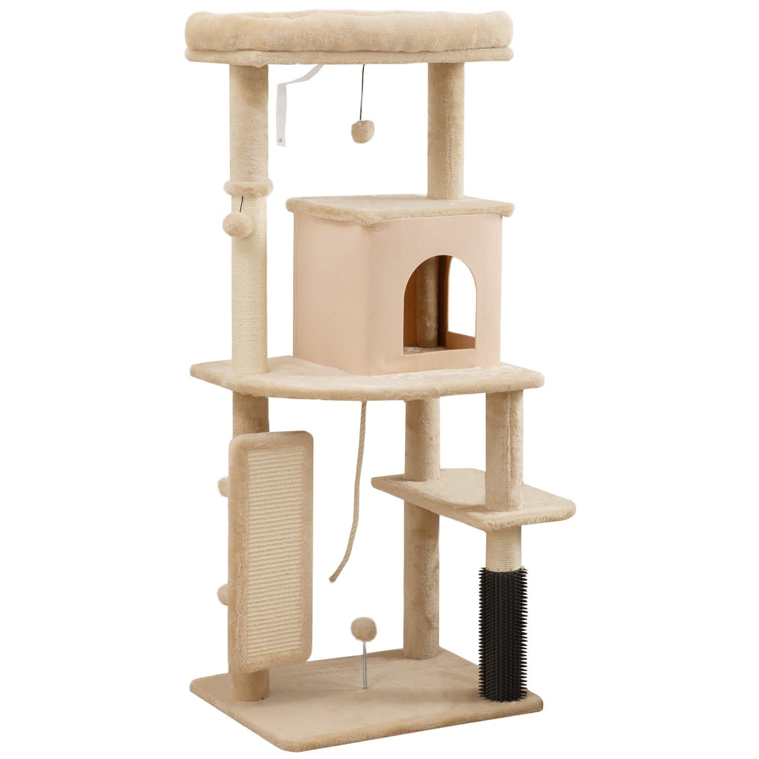 132cm Cat Tree with Cat House and Jumping Platform