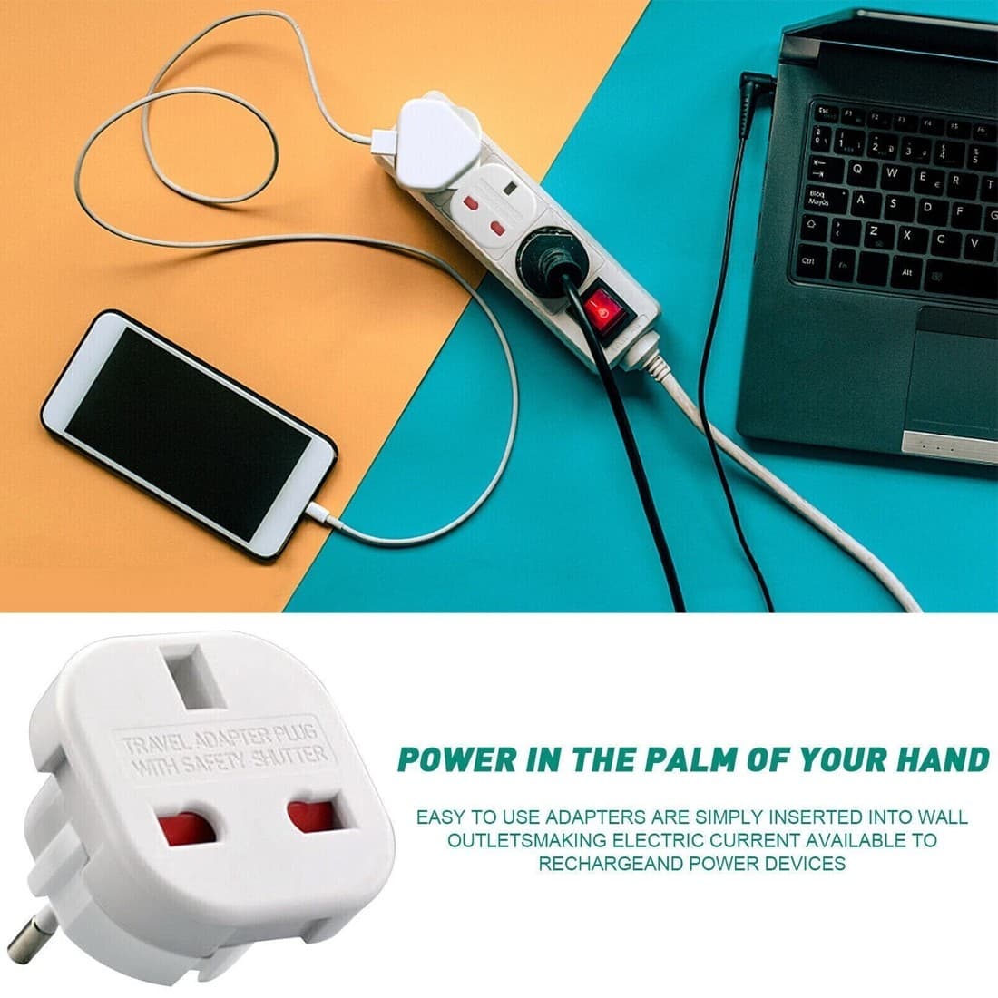 White UK to EU Travel Adaptors for Family Trips - image 2