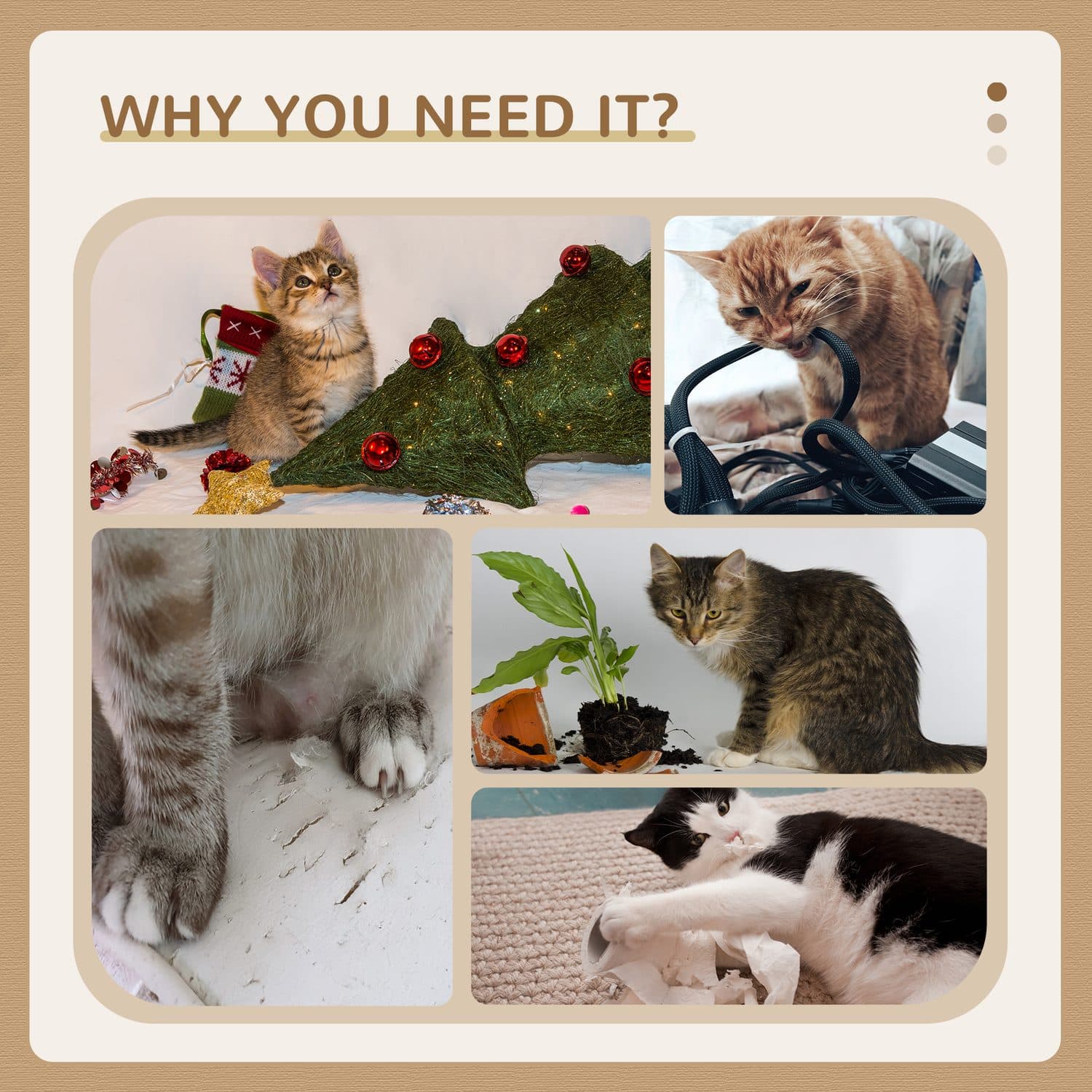 PawHut Cat Tree Tower With Jute Rope Scratching Post - image 1
