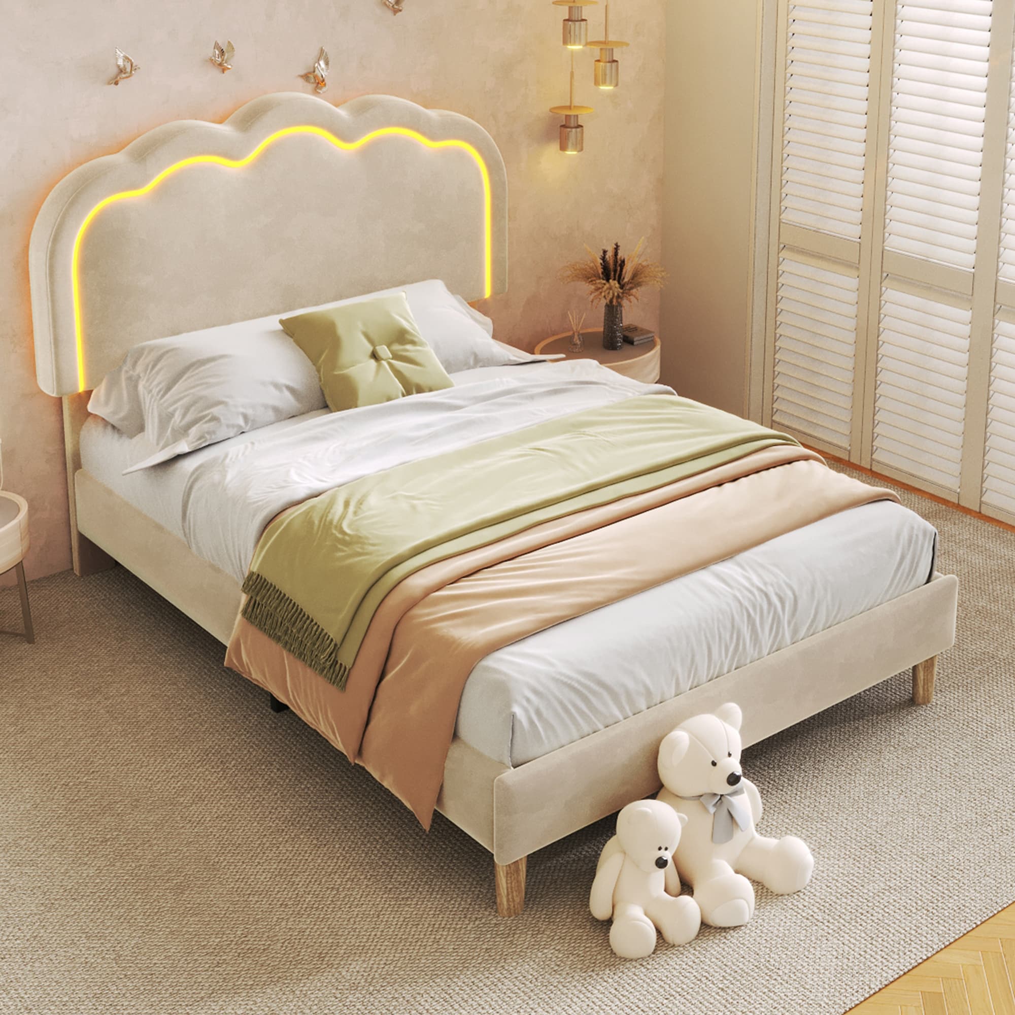 LED Upholstered Bed