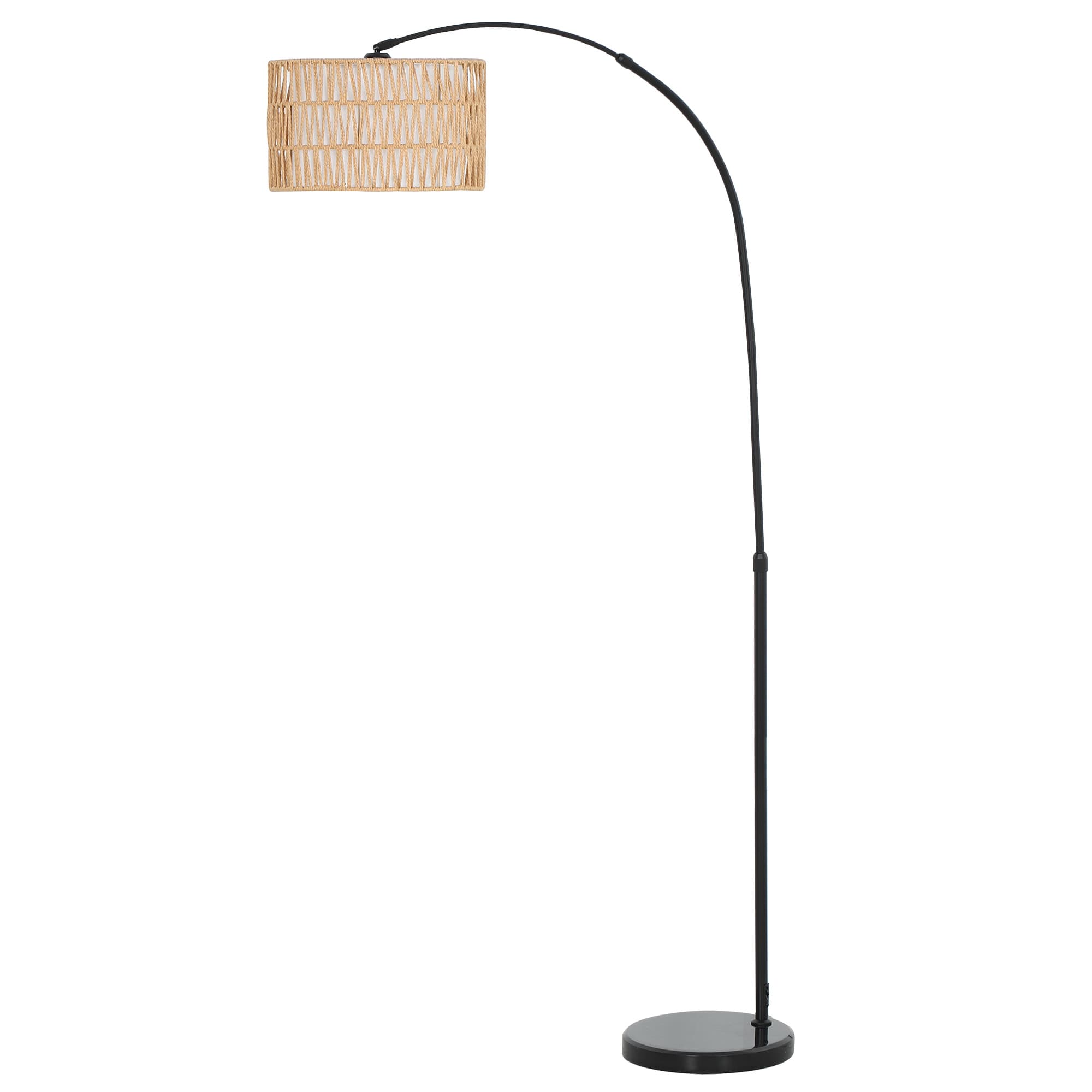 Adjustable Rattan Arc Lamp