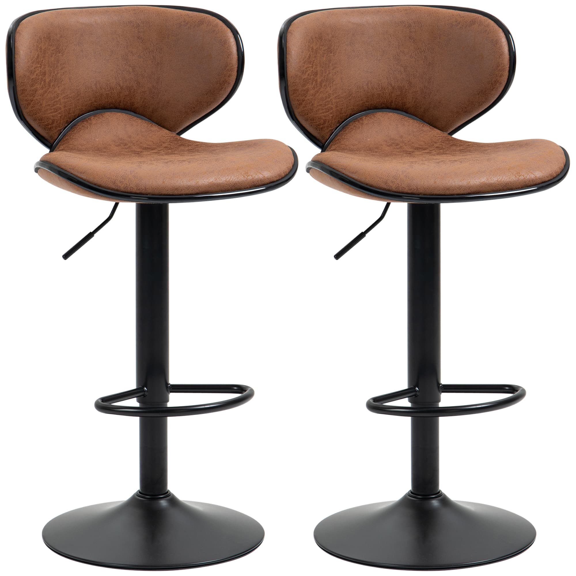 Retro Brown Swivel Bar Stools
