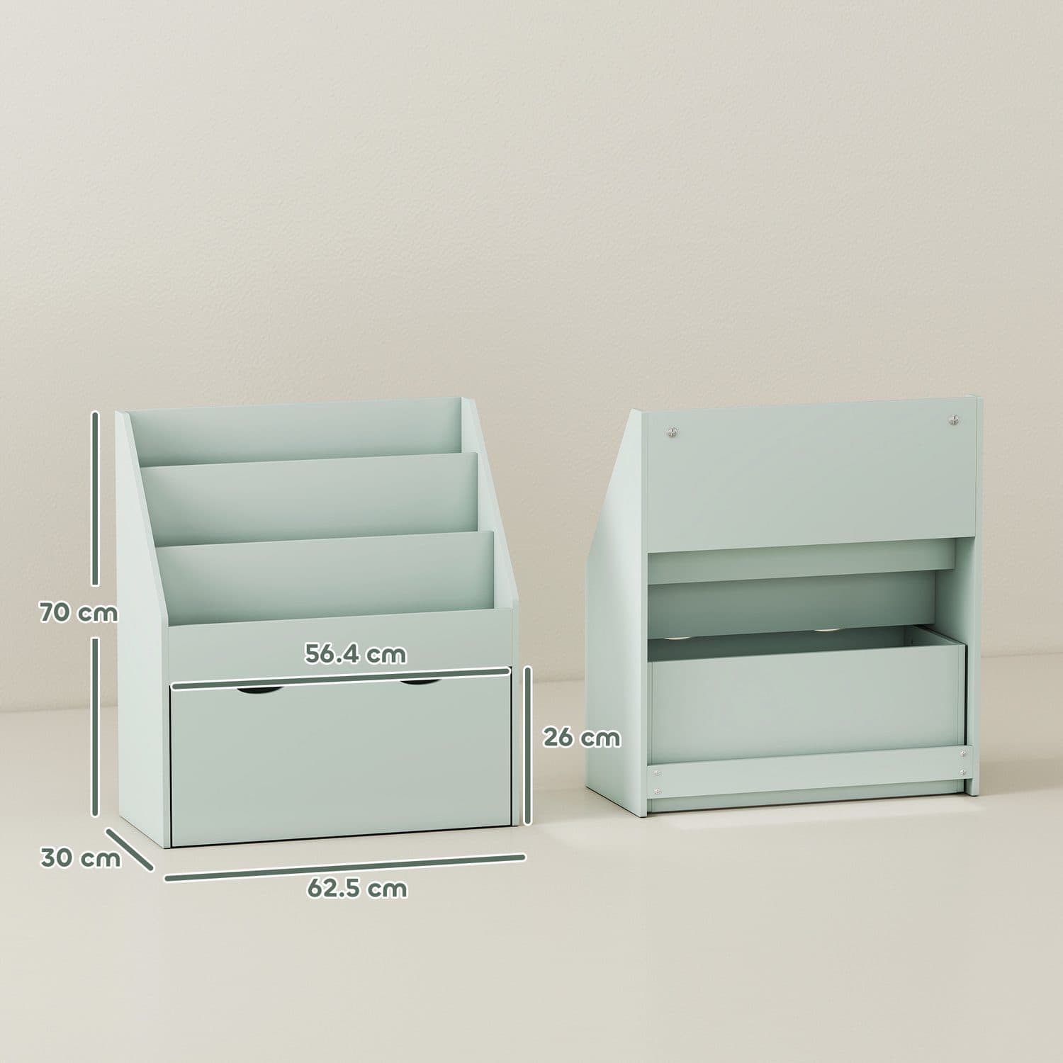 Green Kids Bookcase & Drawer - image 5