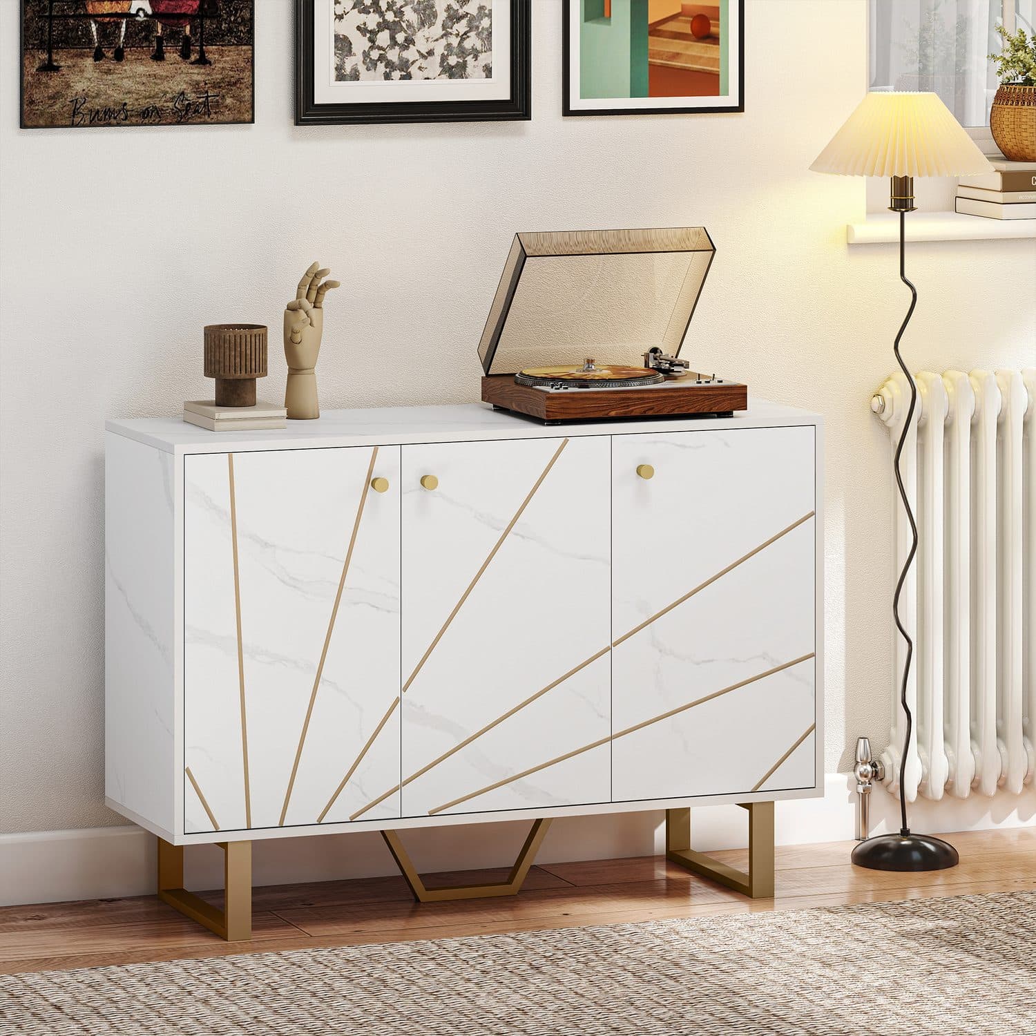 Modern White Marble Sideboard - image 1