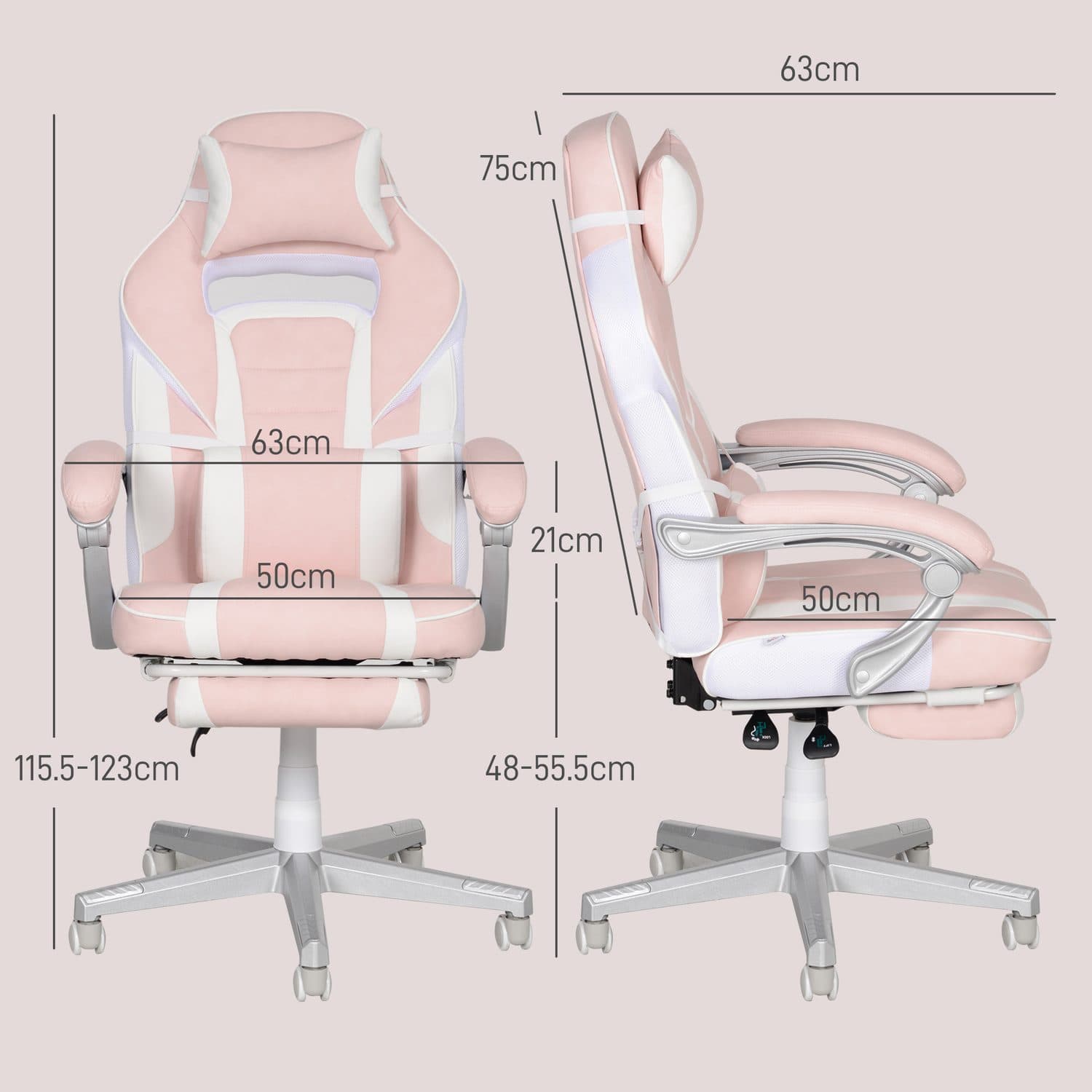 Pink Reclining Gaming Chair - image 4