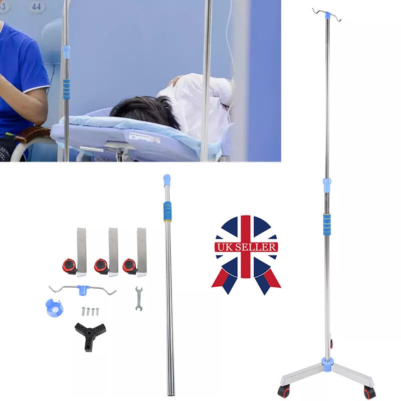 Adjustable IV Drip Stand with Multi-Hook Wheeled Base - image 6