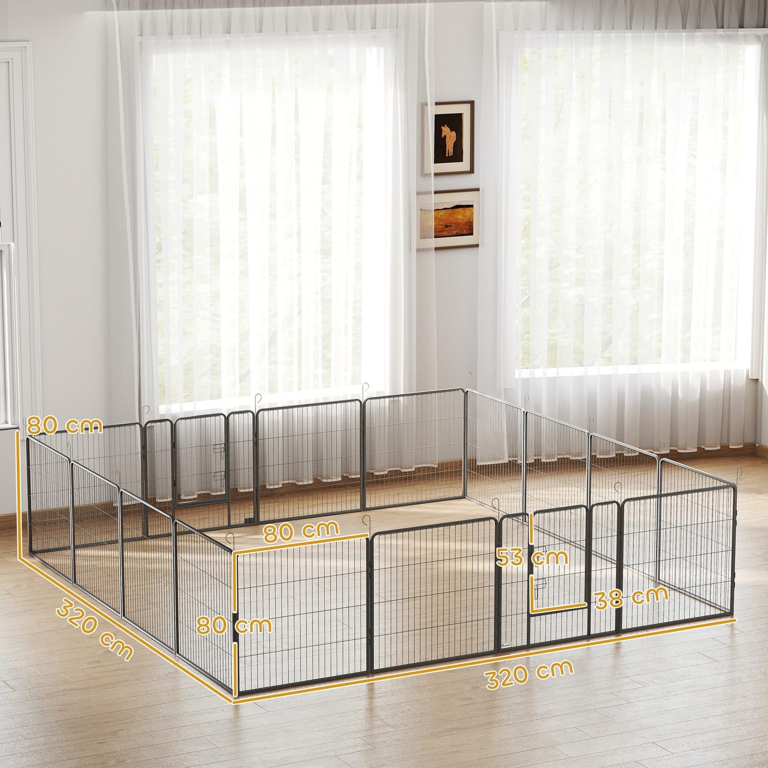 PawHut 16-Panel Puppy Playpen, Indoor and Outdoor Use - image 5