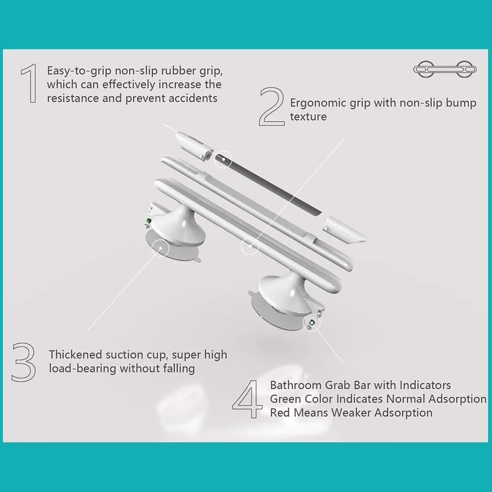 No-Drill Suction Grab Rail for Bathroom Support - image 1