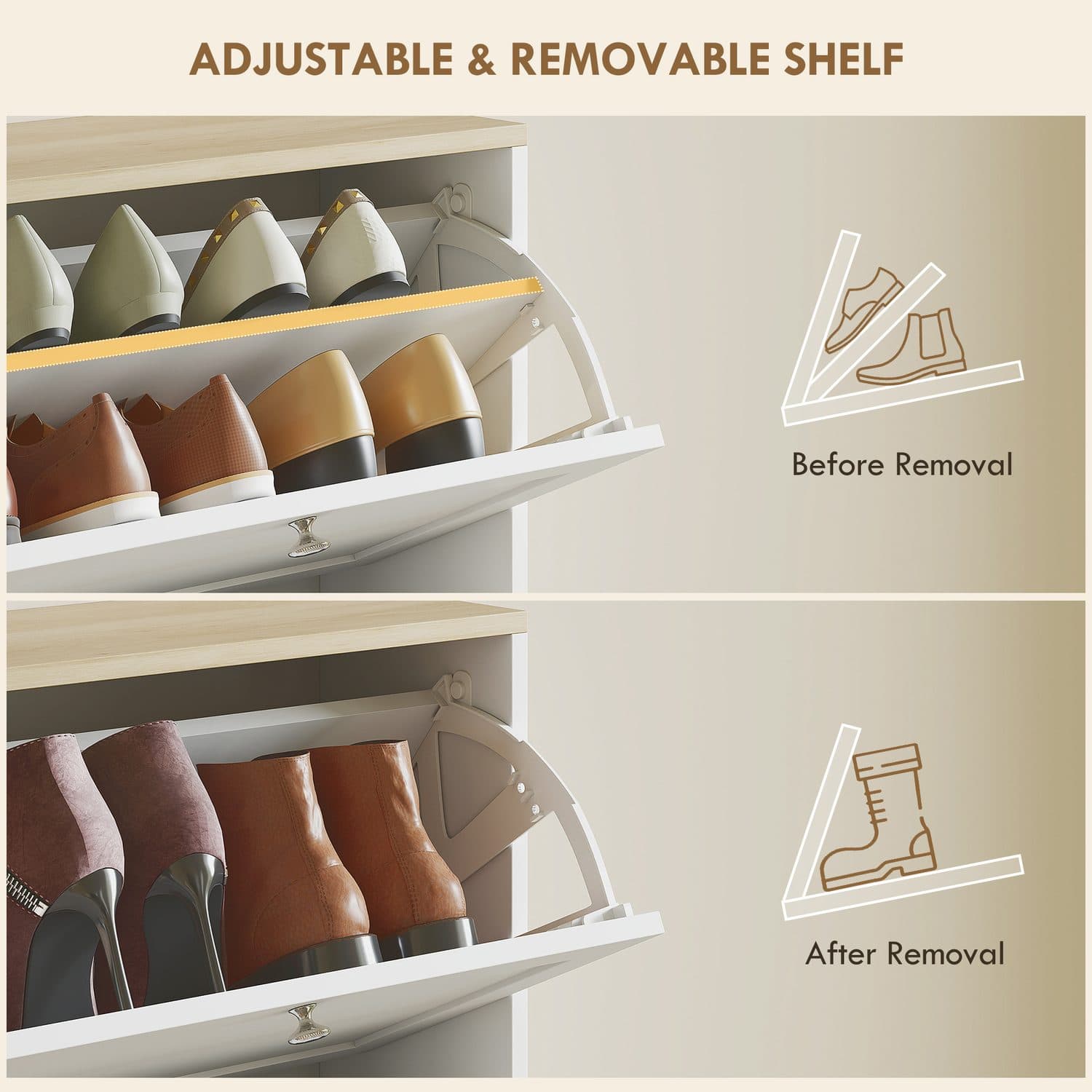 Slim White Shoe Cabinet - image 2