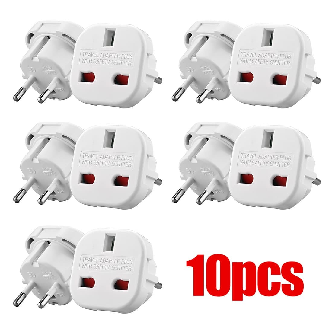 White UK to EU Travel Adaptors for Family Trips - Default