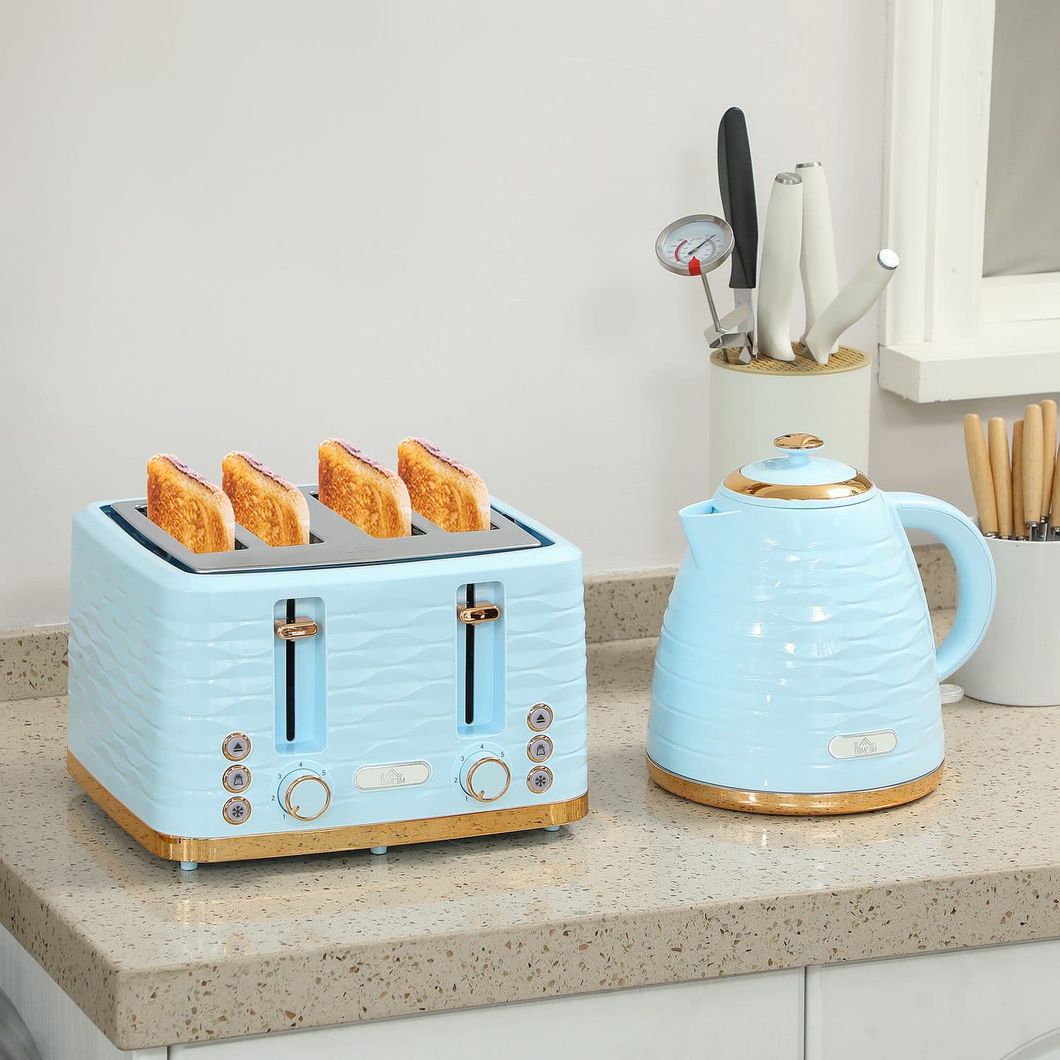Light Blue Kettle & 4-Slice Toaster - image 5