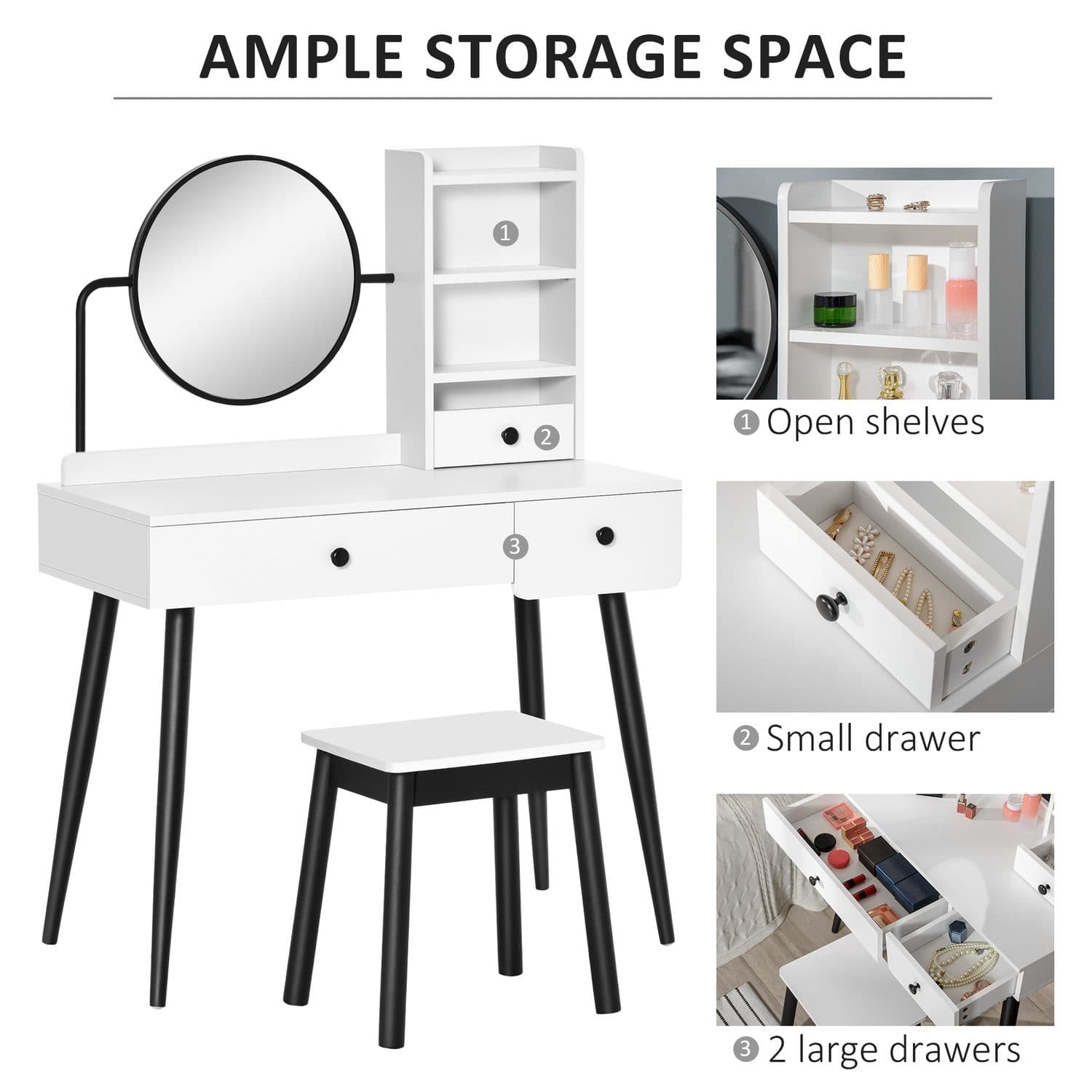 White Dressing Table Set - image 2