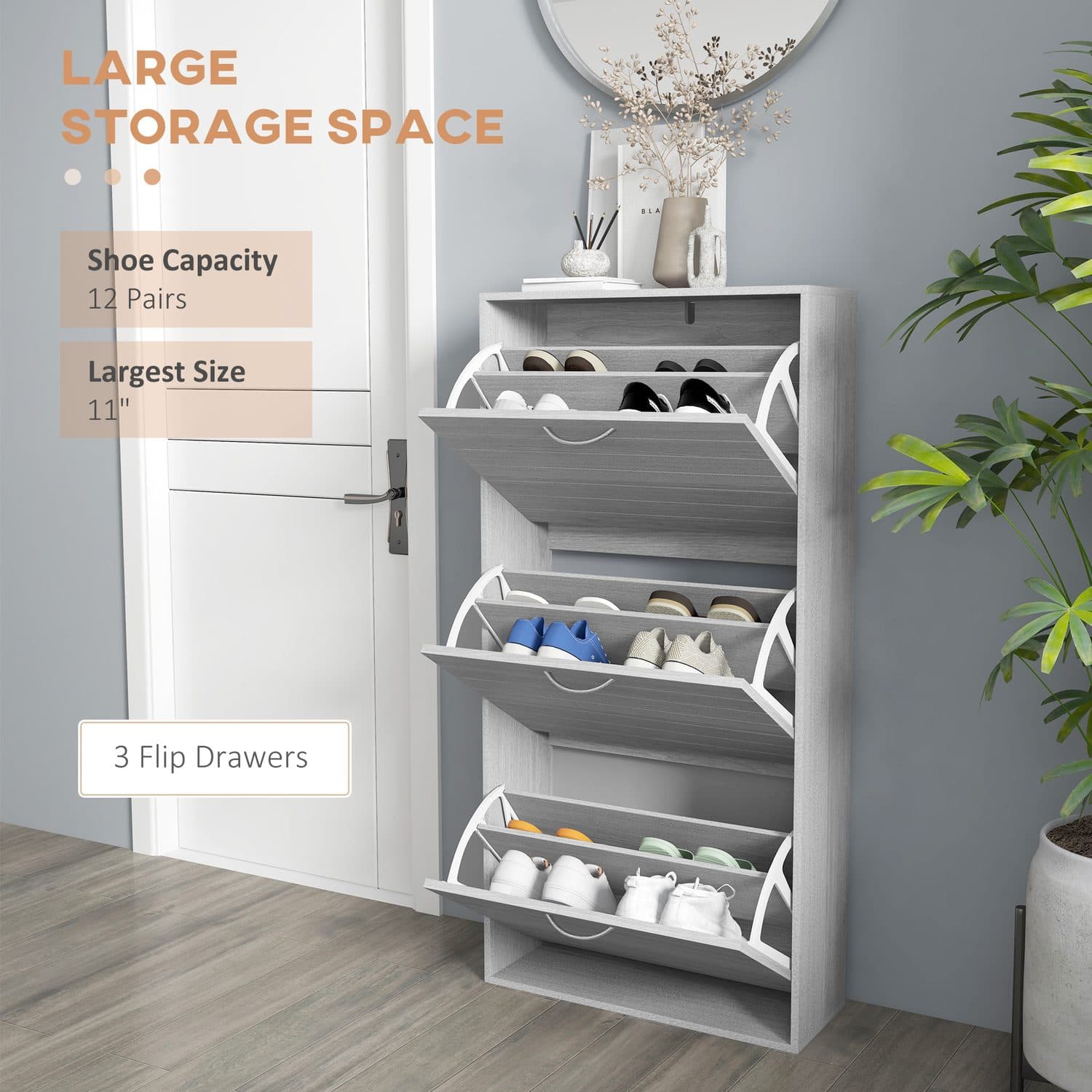 Slim 12-Pair Shoe Cabinet - image 2