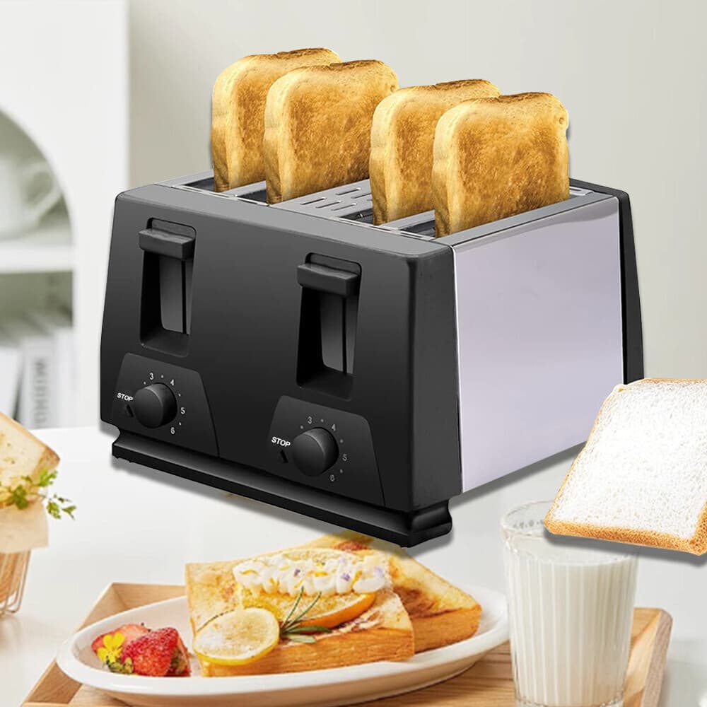 4-Slice Stainless Steel Toaster with Dual Independent Controls - Default