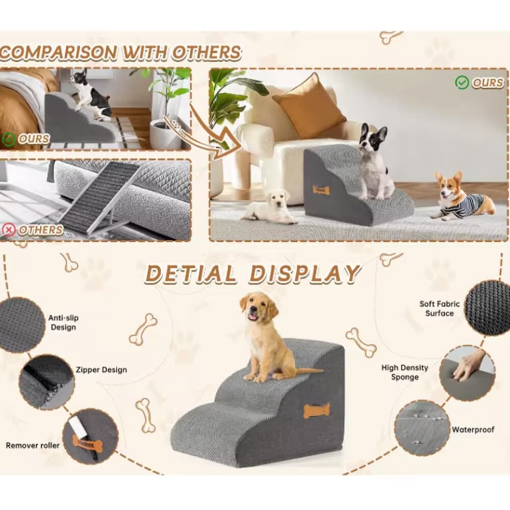Foam Pet Stairs That Give Smaller and Older Pets Safe Access - image 2