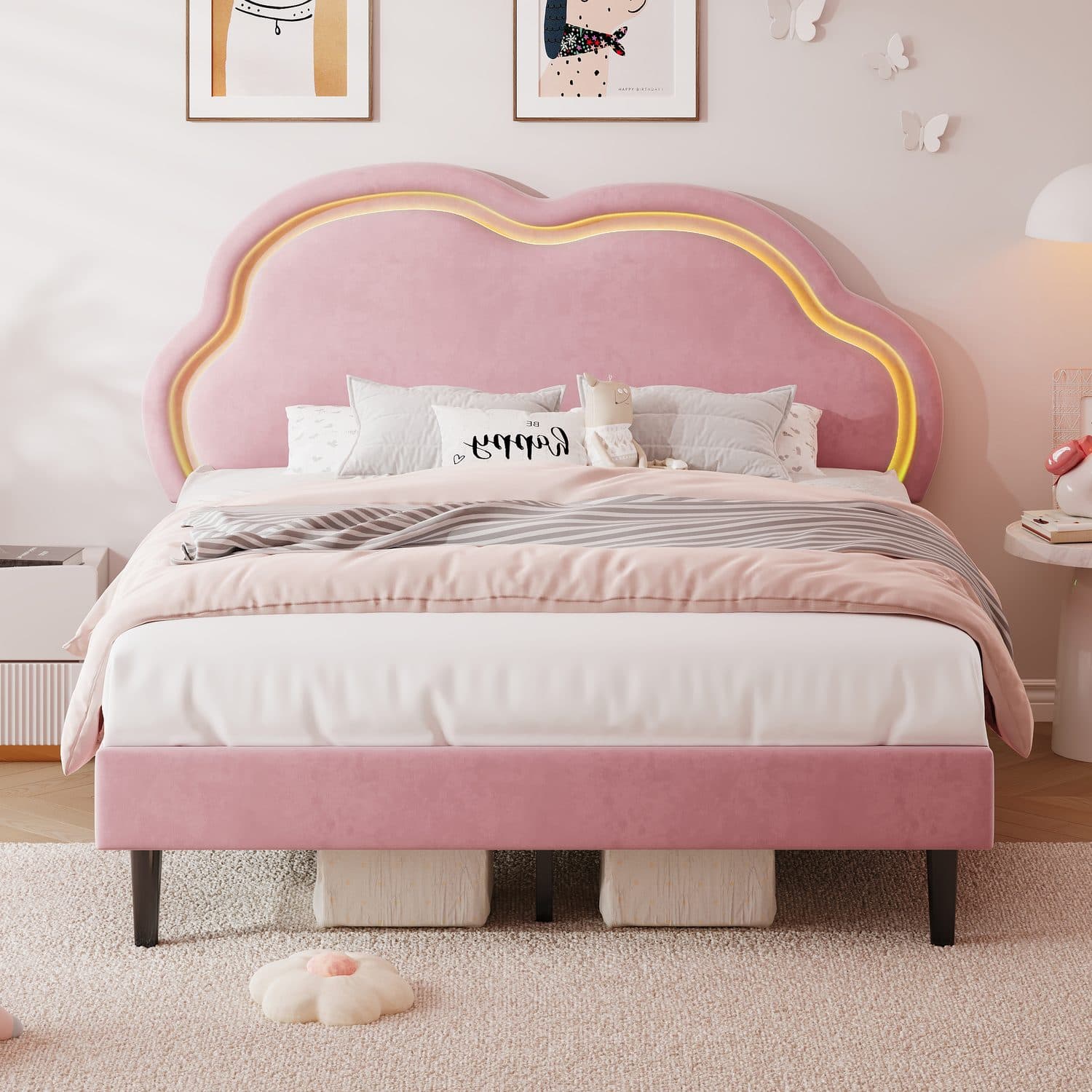 Pink Velvet Cloud Bed - image 2