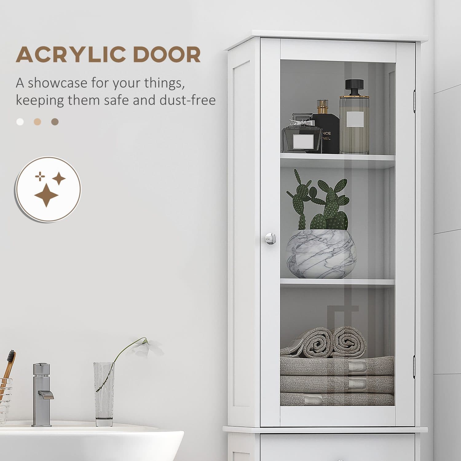 Tall Slim Bathroom Cabinet - image 3