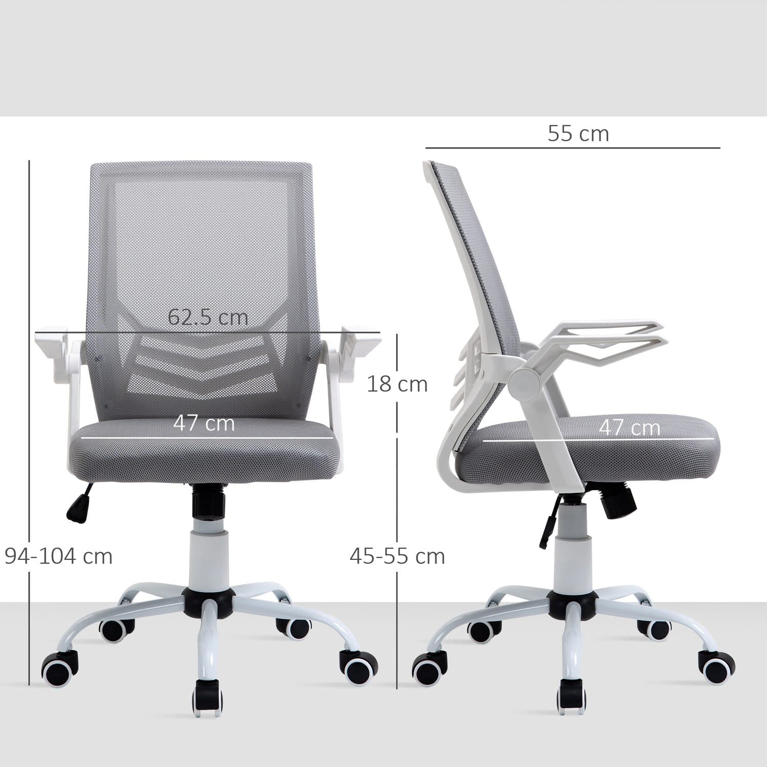 Ergonomic Grey Mesh Desk Chair - image 5