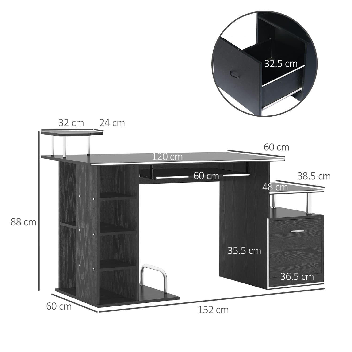 Black Home Office Desk - image 1