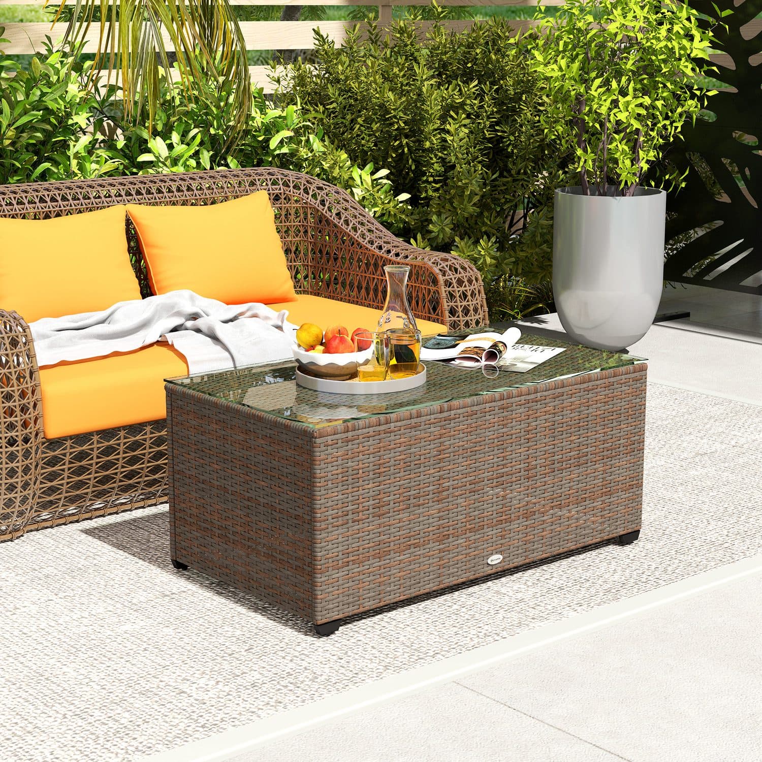 Rattan Glass-Top Table - image 5