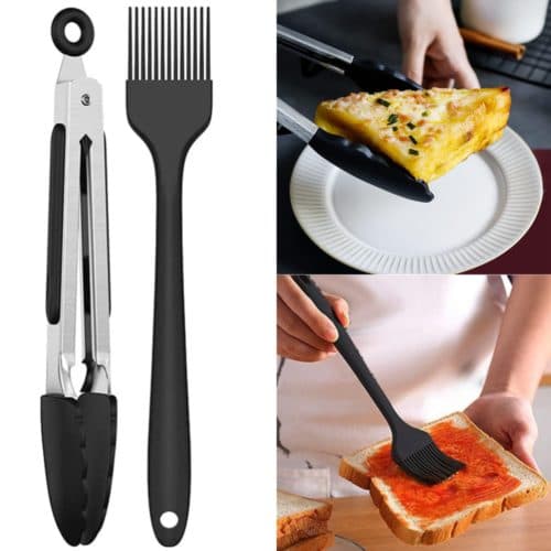Silicone Tongs and Oil Brush for Everyday Cooking - Default