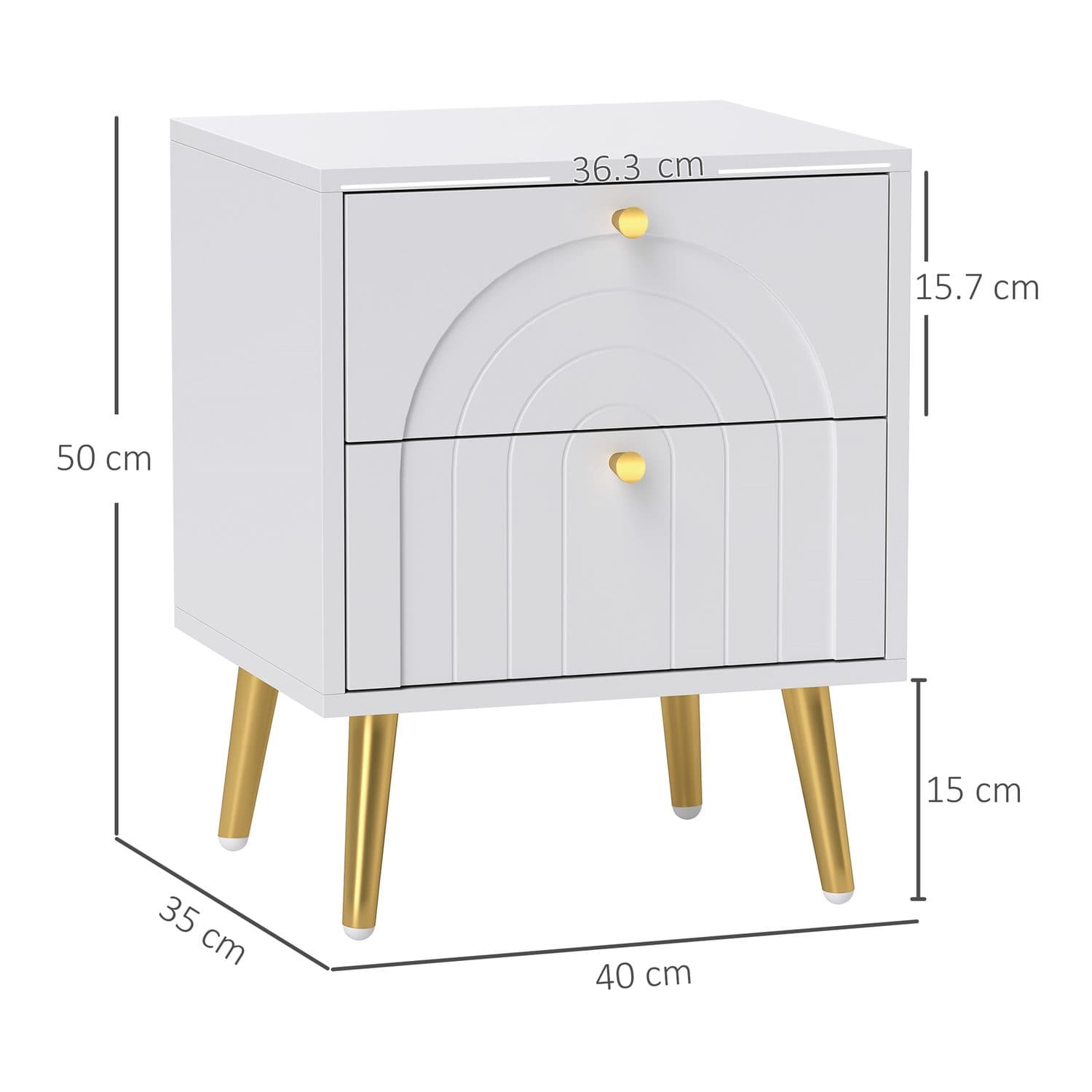 White & Gold Bedside Tables - image 1