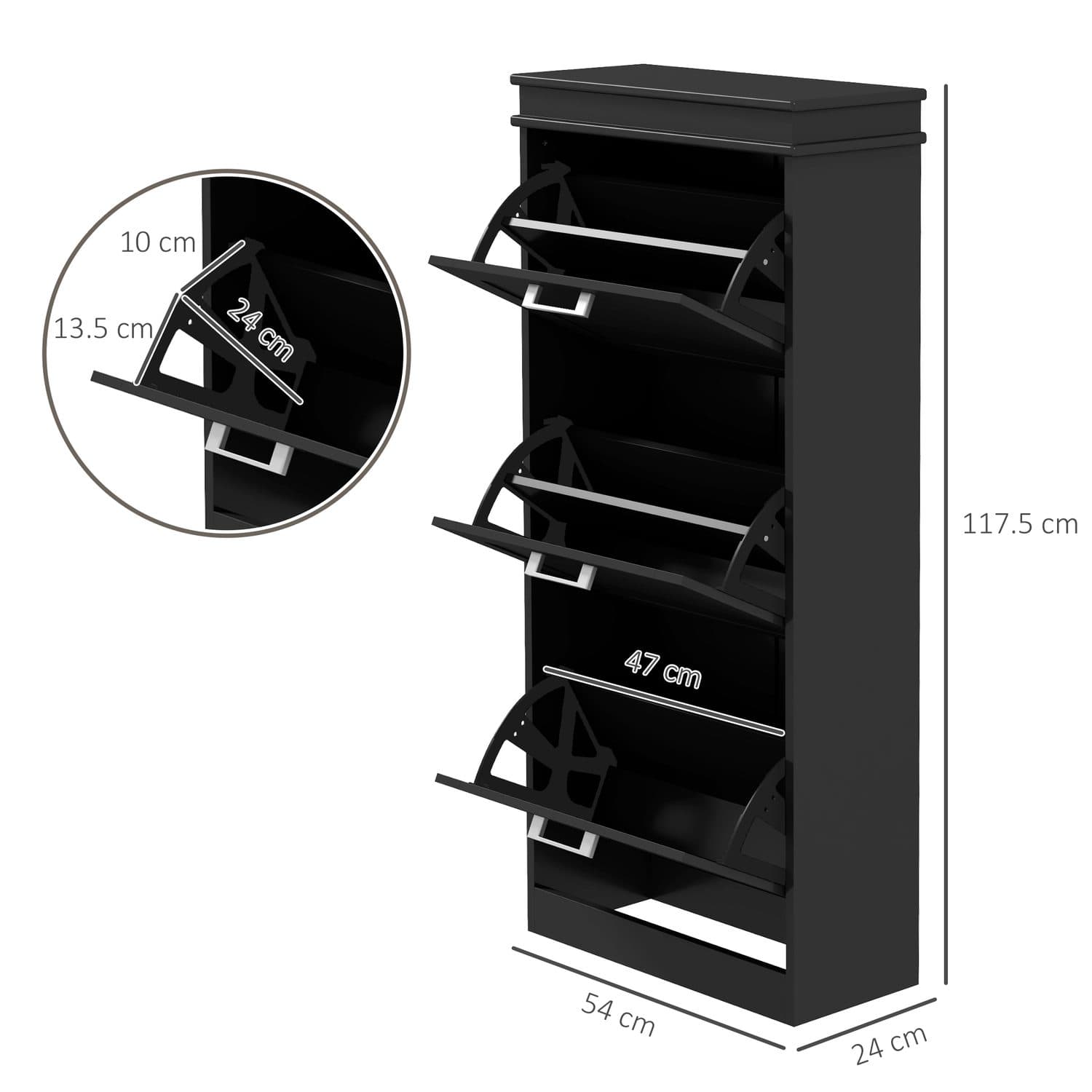 Slimline Black Shoe Cabinet - image 5
