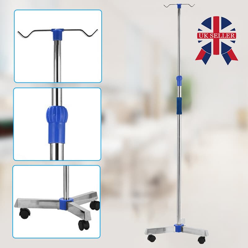 Adjustable IV Drip Stand with Multi-Hook Wheeled Base - image 9