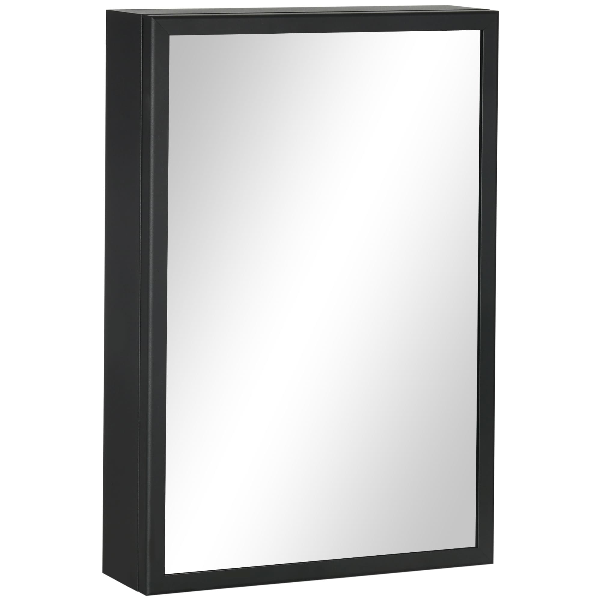 Black Wall Mounted Mirror Cabinet
