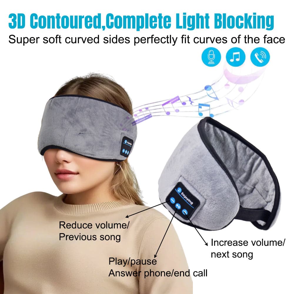 Bluetooth Sleep Headphones Eye Mask - image 2