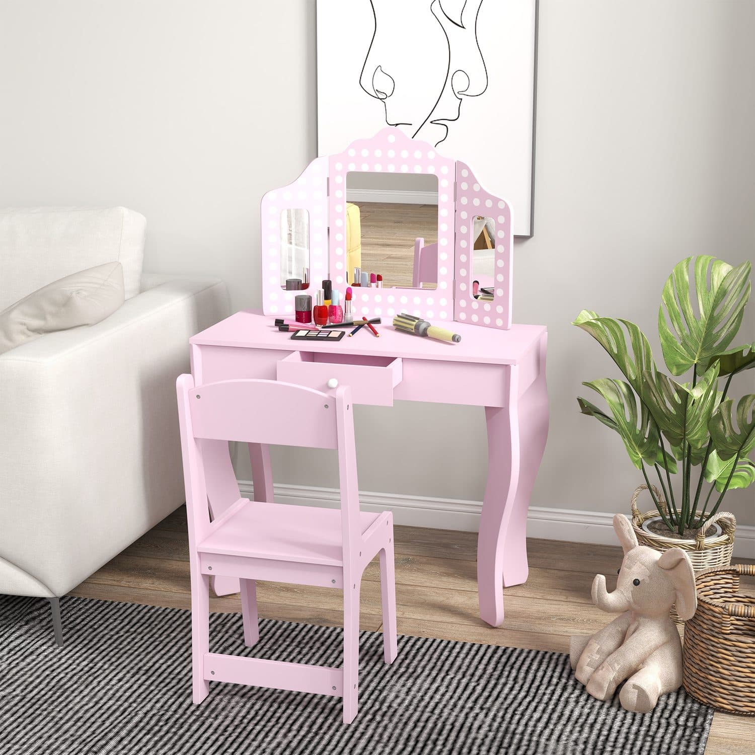 Pink Kids Dressing Table - image 4
