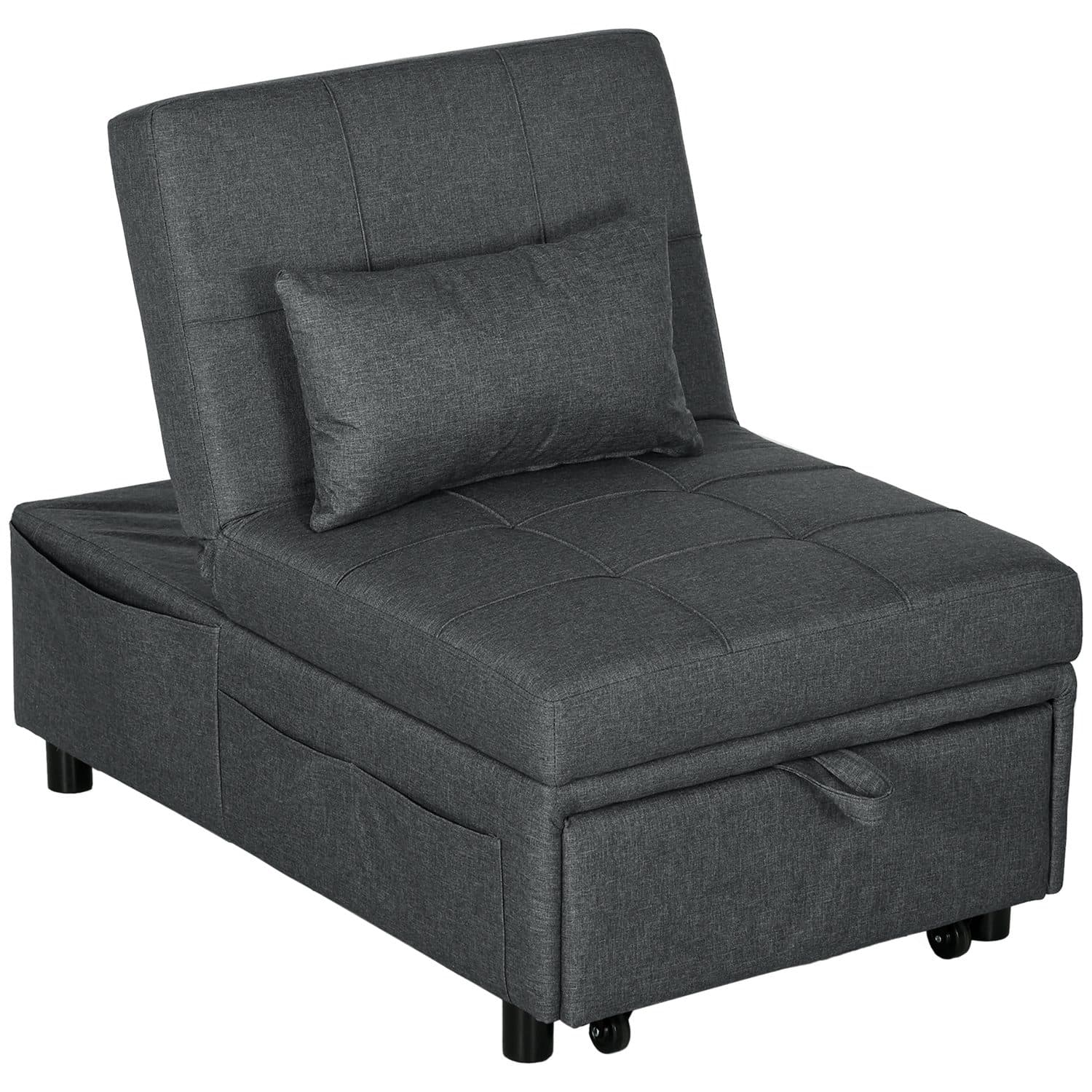 4-in-1 Grey Convertible Chair Bed