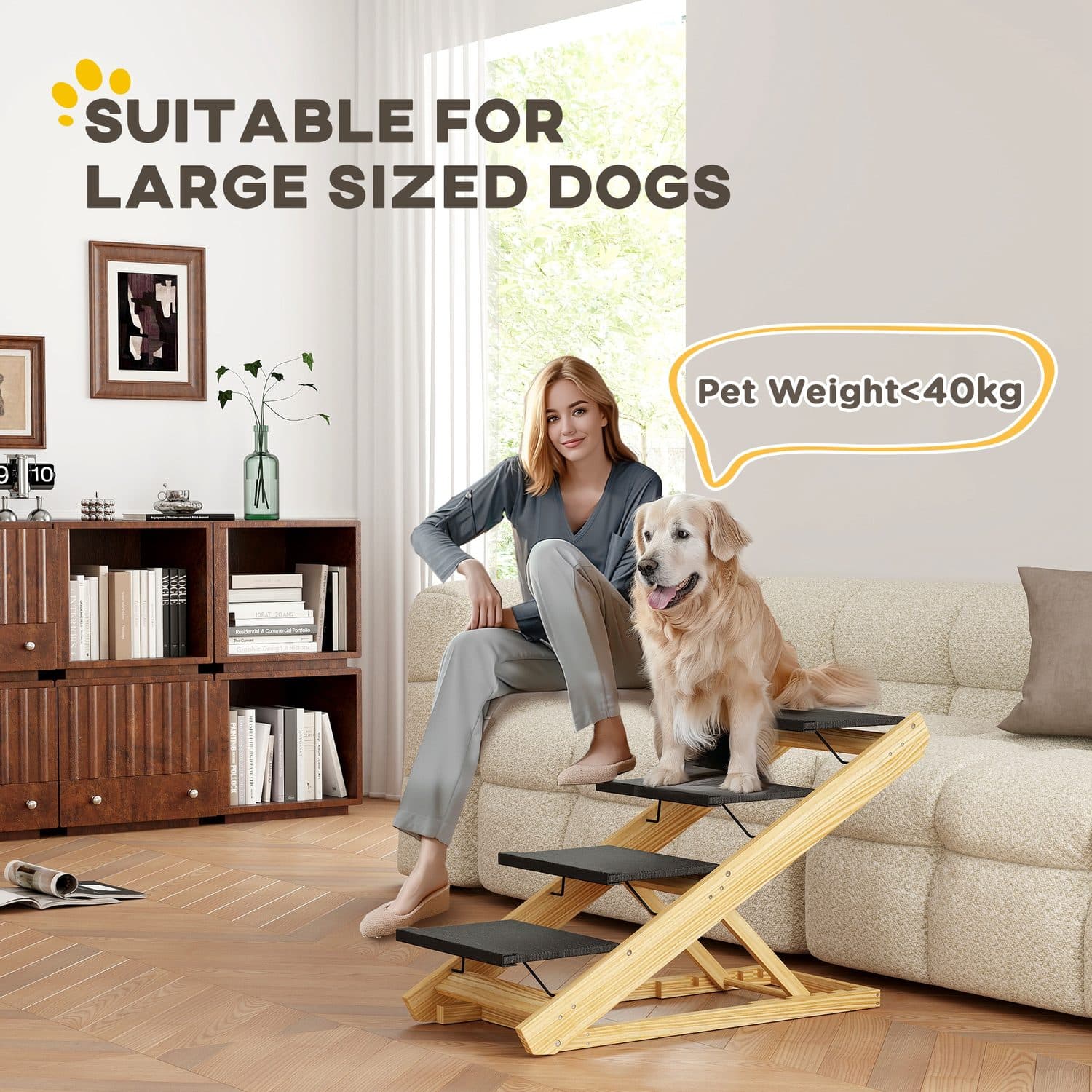 PawHut Adjustable Dog Steps - image 2