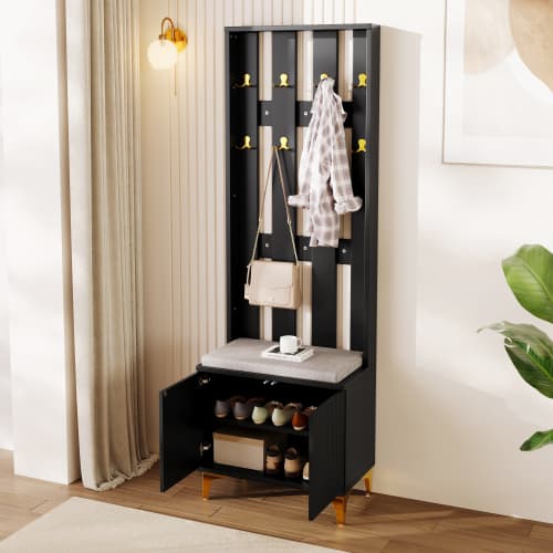 Transform Your Hallway with this Modern Wardrobe & Shoe Bench Set - image 2