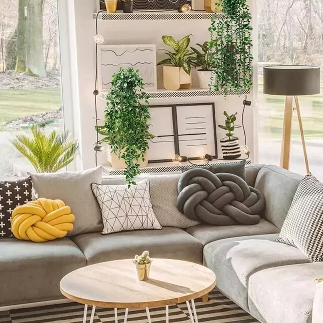 Set of 3 Realistic Artificial Hanging Plants - image 10