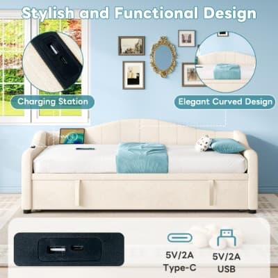 Transform Your Space with a 3-in-1 Velvet Sofa & Daybed - image 7