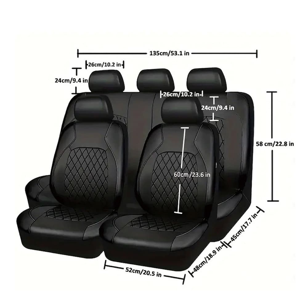 Full Set of Universal Car Seat Covers in Premium PU Leather - image 4