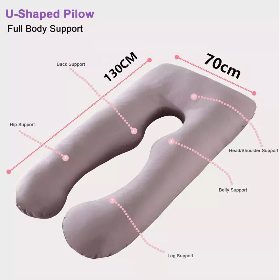 U-Shaped Maternity & Nursing Pillow for a Restful Night's Sleep - image 4