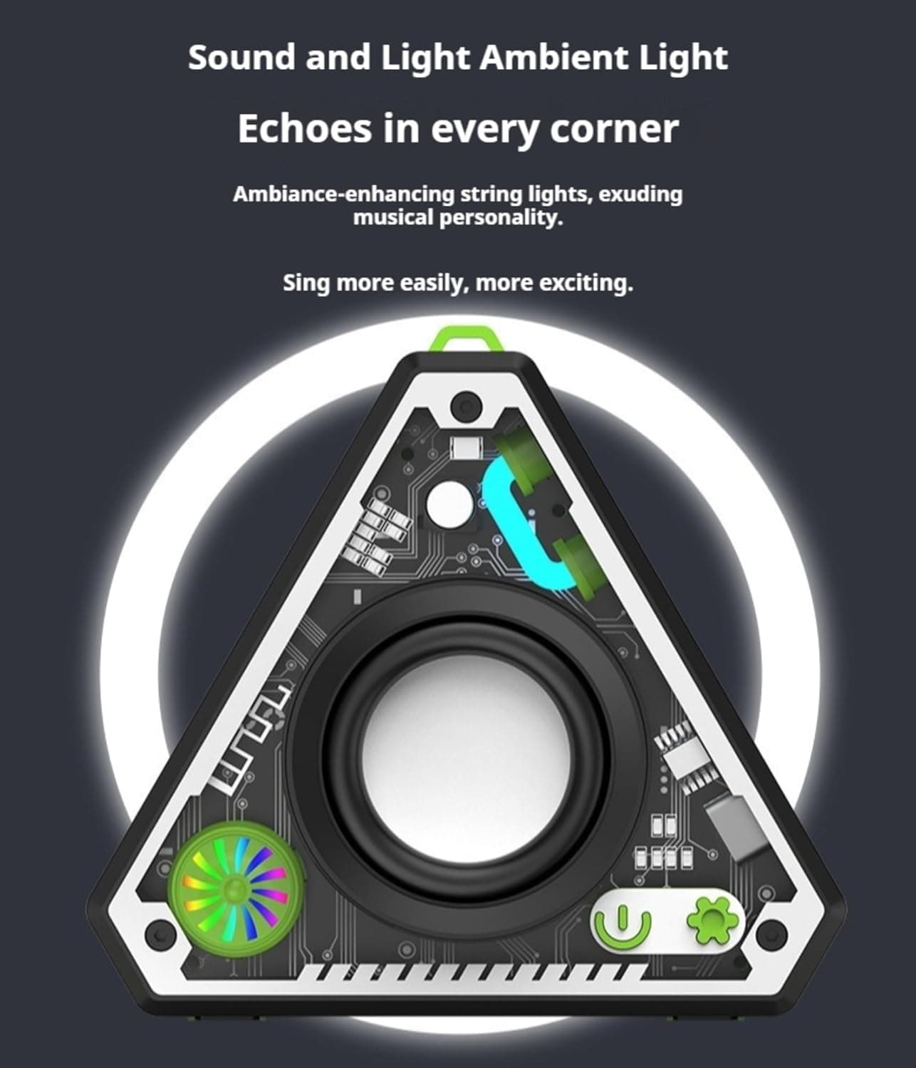 Compact Triangle Bluetooth Speaker with Built-In LED Glow - image 11
