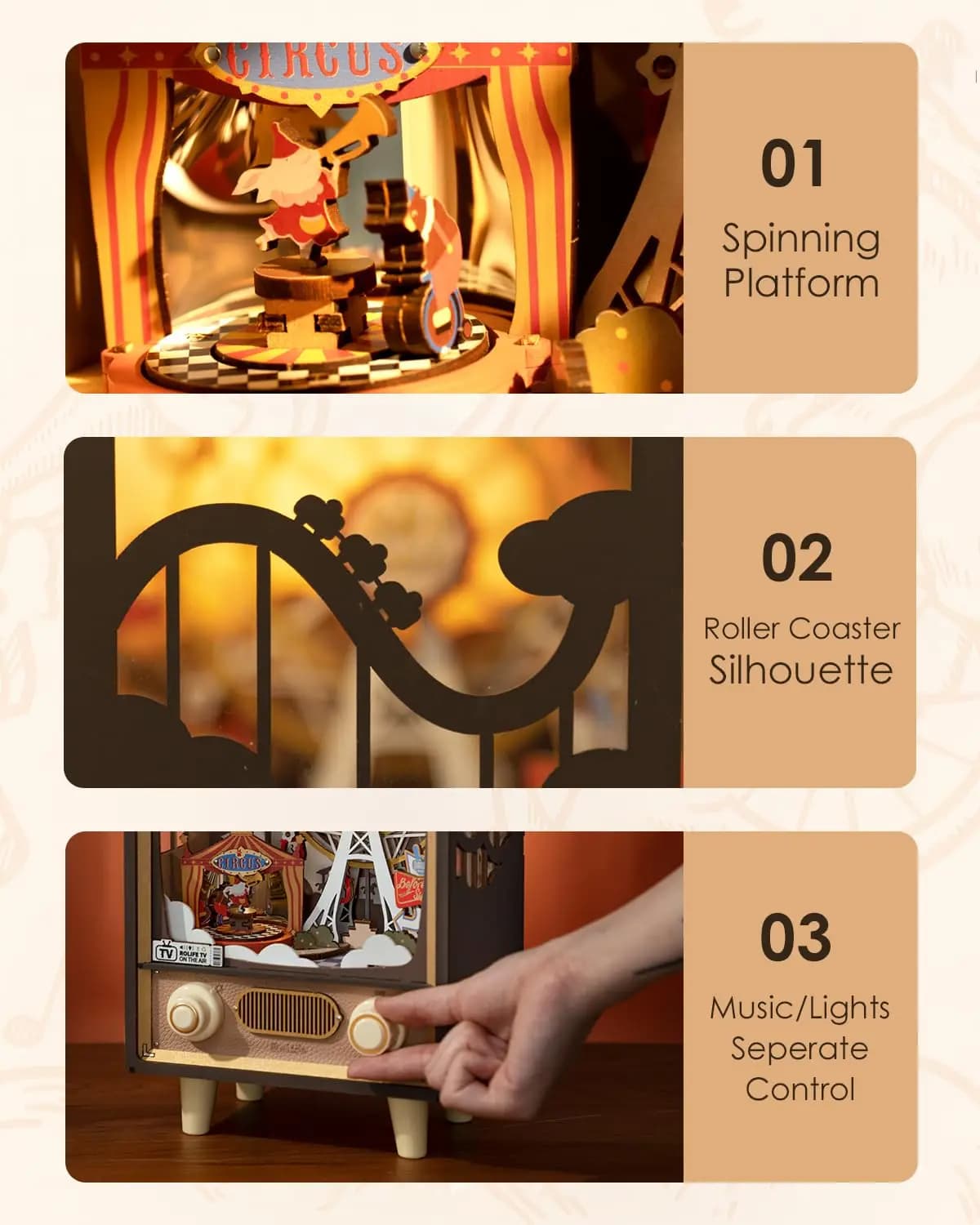 Build-Your-Own Circus Music Box with Ambient Light - image 4