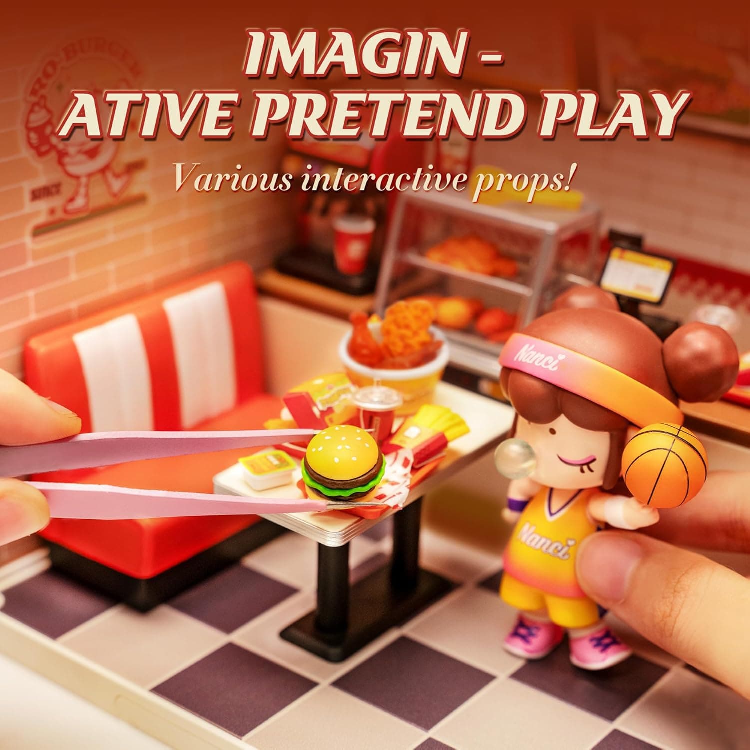 DIY Miniature Burger Shop Kit 'Yum Burgers' by Robotime - image 6