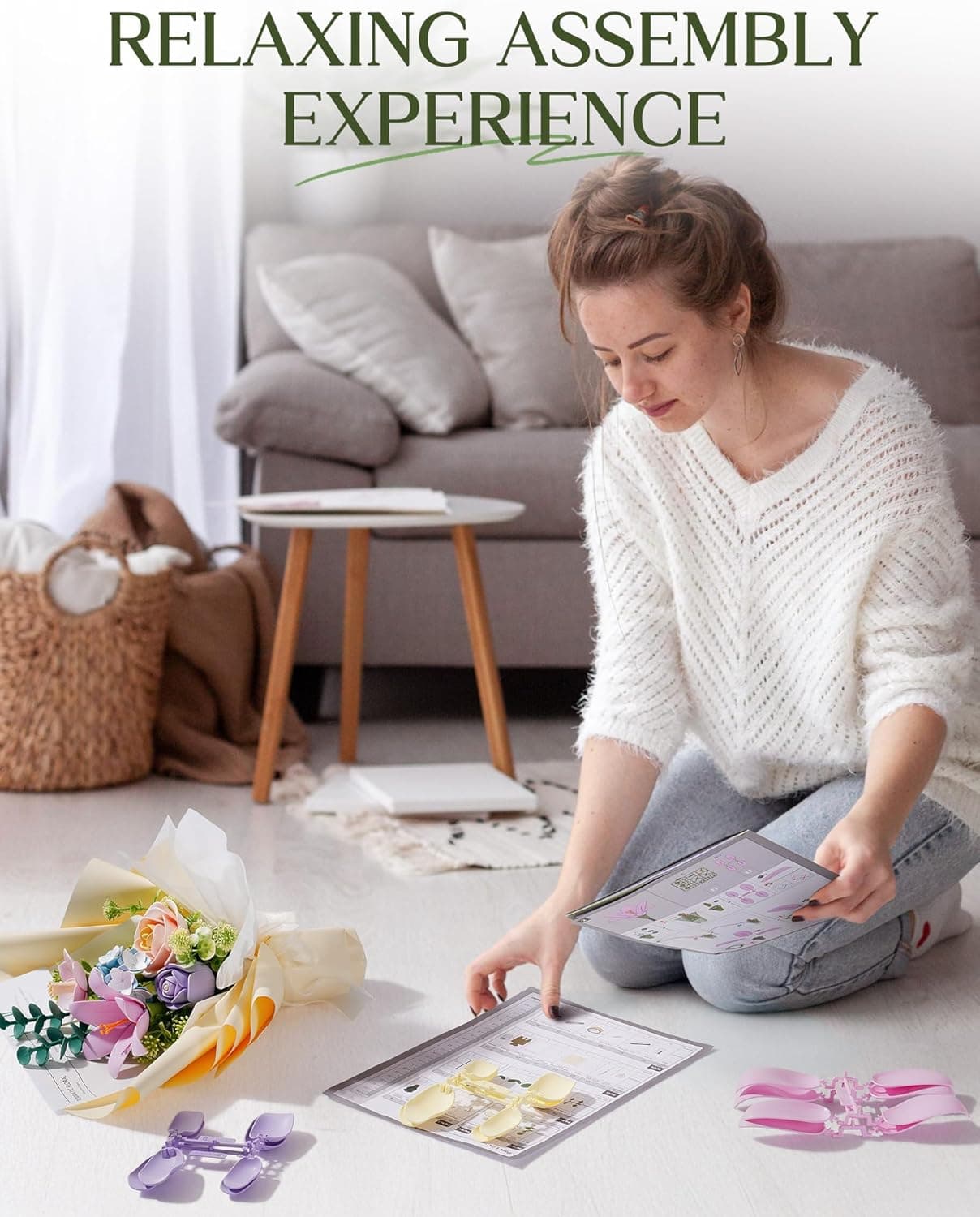 Build Your Own Spring Flower Bouquet - Robotime 3D Puzzle Kit - image 3