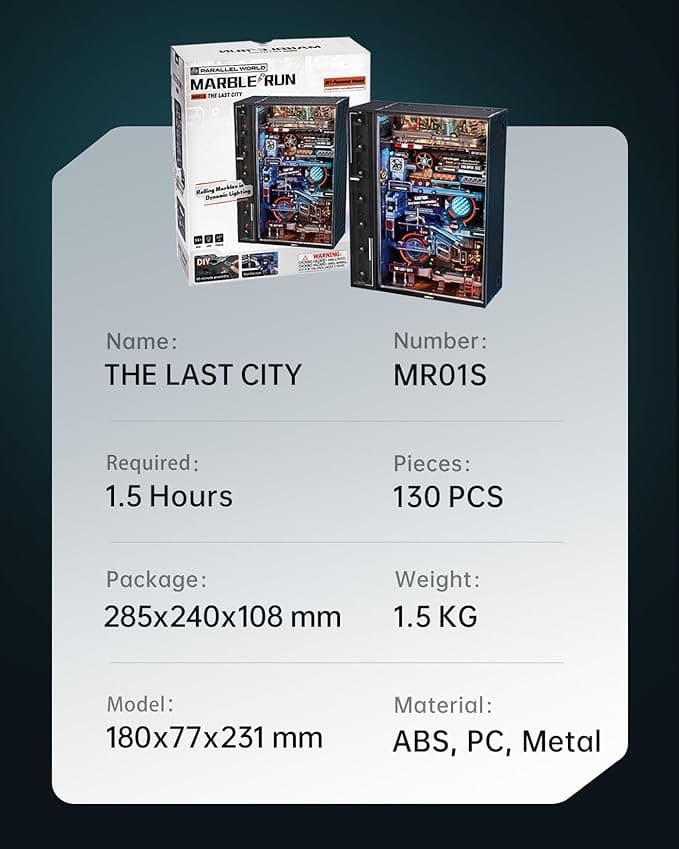 Robotime Last City: Build-Your-Own Wooden Marble Run Model Kit - image 6