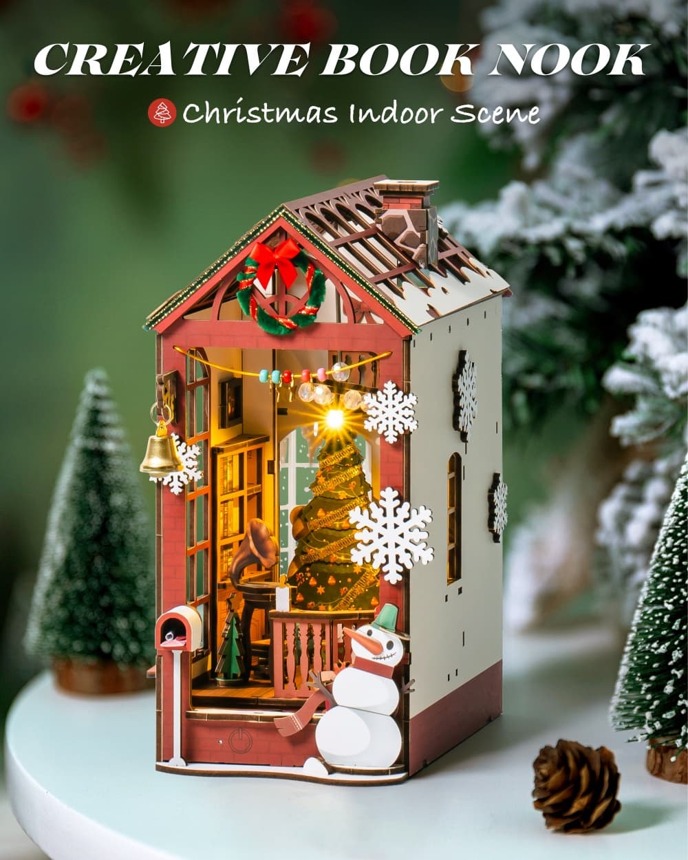 DIY Christmas Cottage Book Nook Kit - image 8