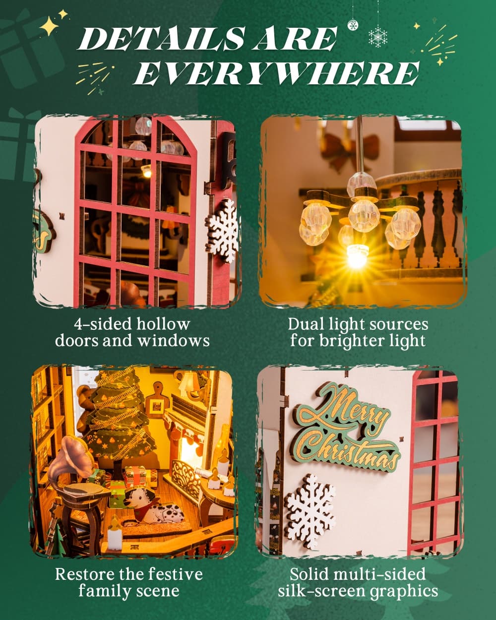 DIY Christmas Cottage Book Nook Kit - image 2