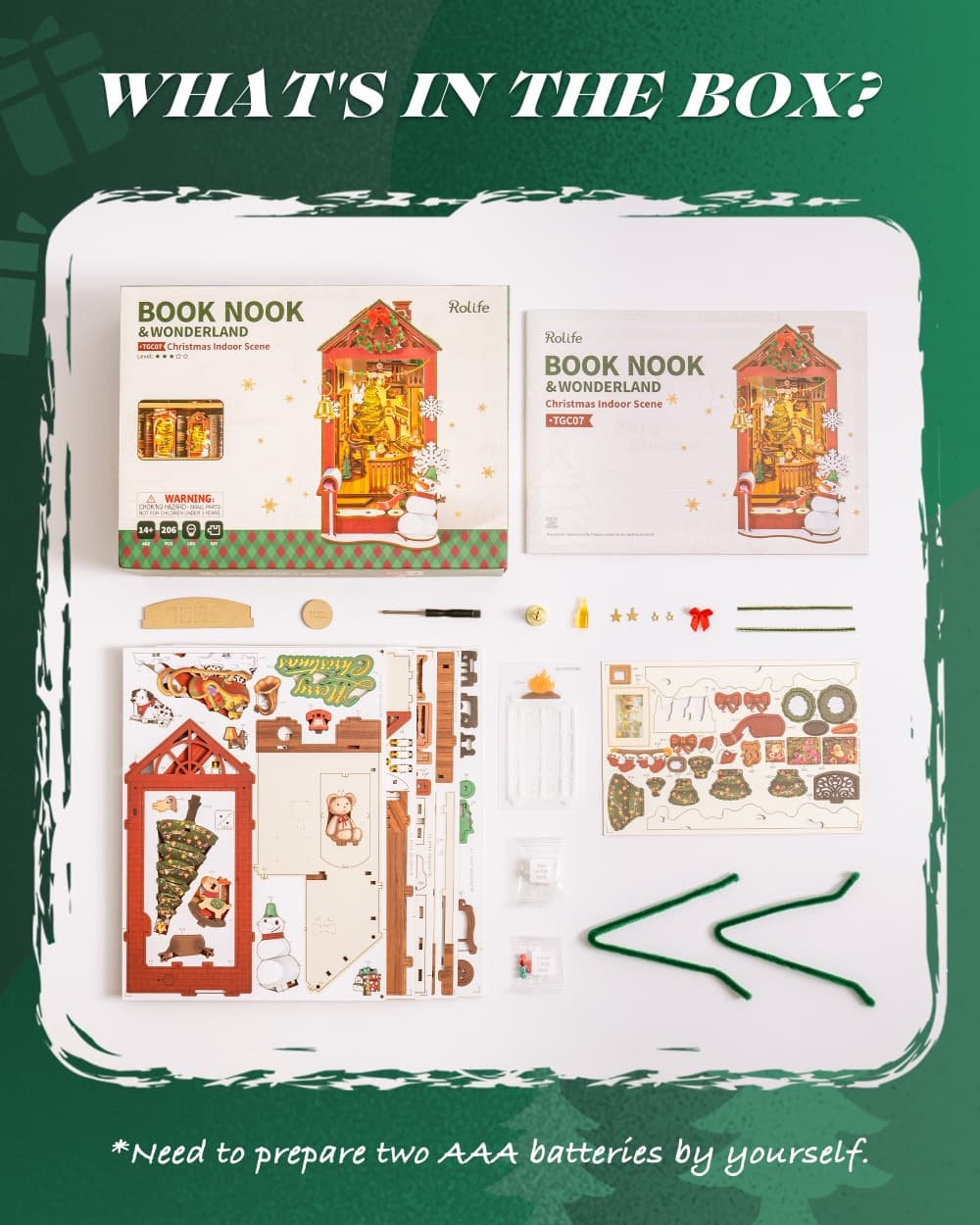 DIY Christmas Cottage Book Nook Kit - image 3