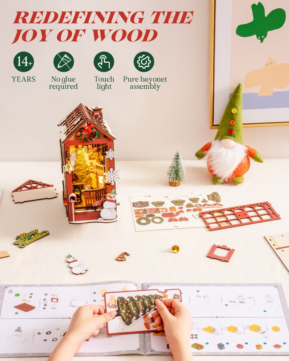 DIY Christmas Cottage Book Nook Kit - image 6