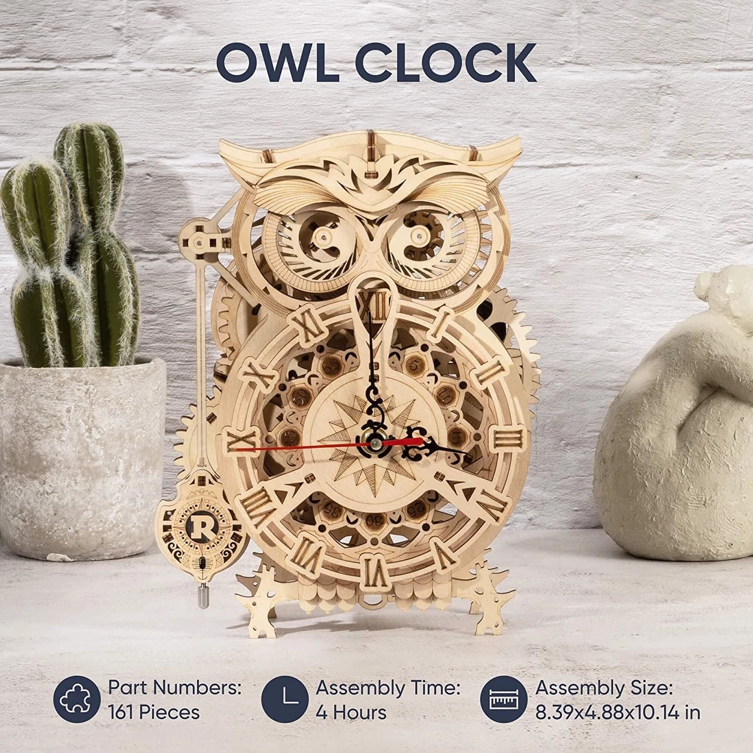 Build-Your-Own 3D Wooden Owl Clock - image 4