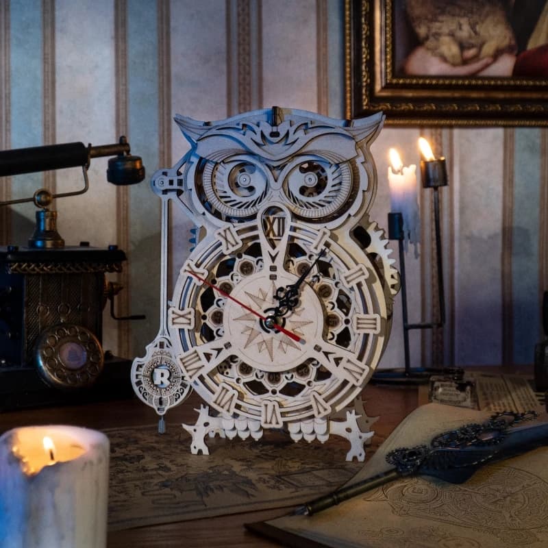 Build-Your-Own 3D Wooden Owl Clock - image 1